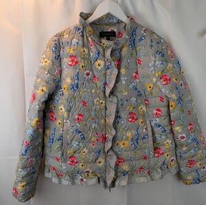 Escada Floral Quilted Jacket - Multicolor Size XL(44) In GUC